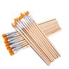 10Pcs/Set DIY Flat/Tip Nylon Hair Wooden Handle Hook Line Pens Paint Brushes Watercolor Brush Drawing Brush Calligraphy Supplies