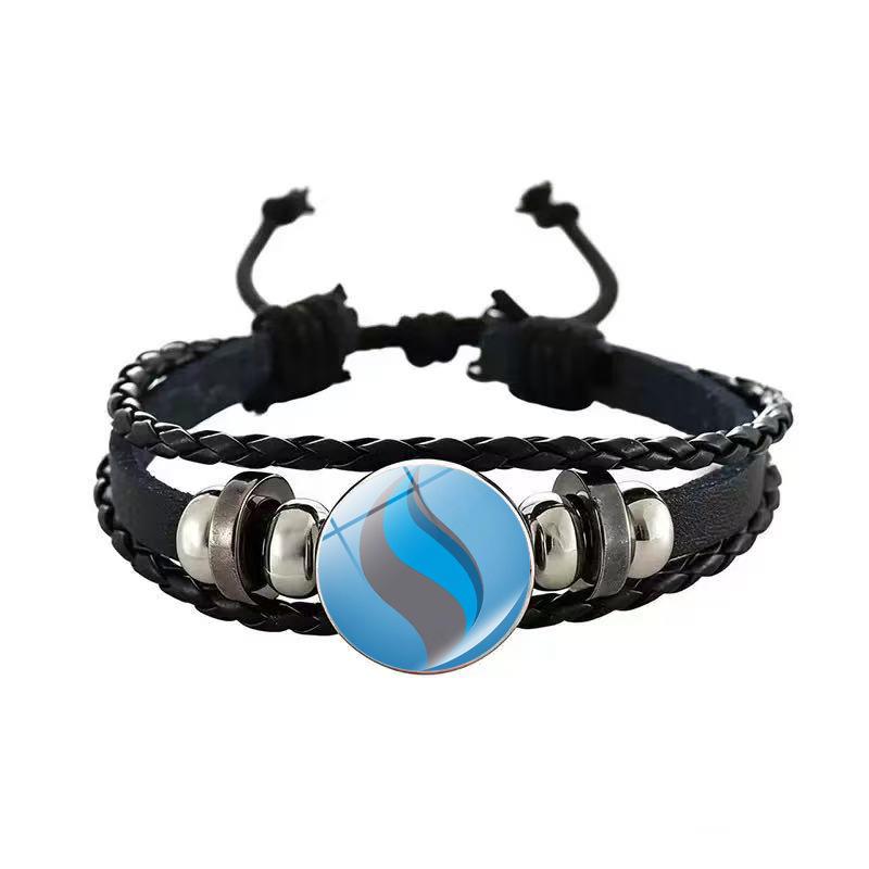 Pokémon Pikachu Black Leather Anime Bracelet