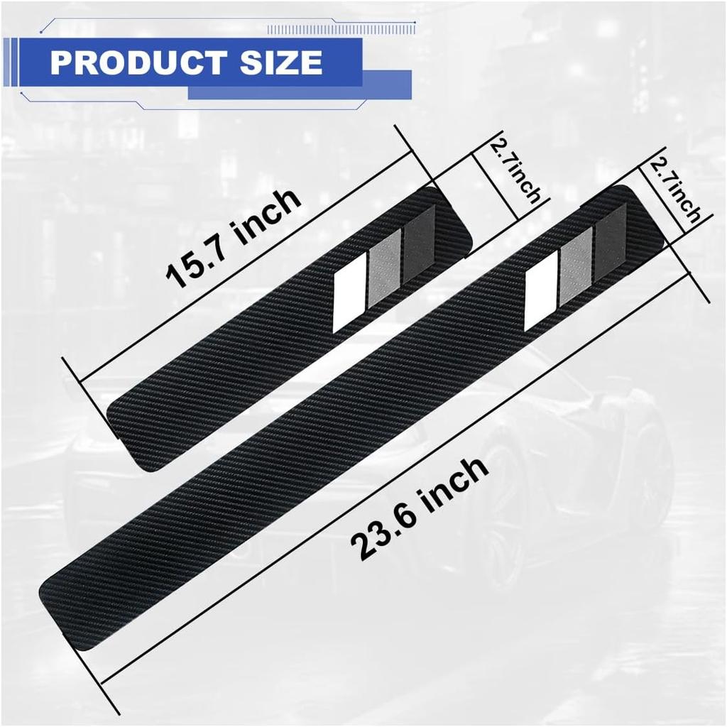 4PCS Tri-Color Door Sill Protectors, Anti-Scratch Carbon Fiber Entry Step Guard Sticker, Universal Car Front/Rear Door Threshold Protection Stripe
