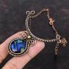 American Dichroic Glass Necklace Copper Wire Wrapped Gemstone Jewelry Adjustable Necklace Handmade Ethnic Jewelry Copper Wire Wrap Necklace