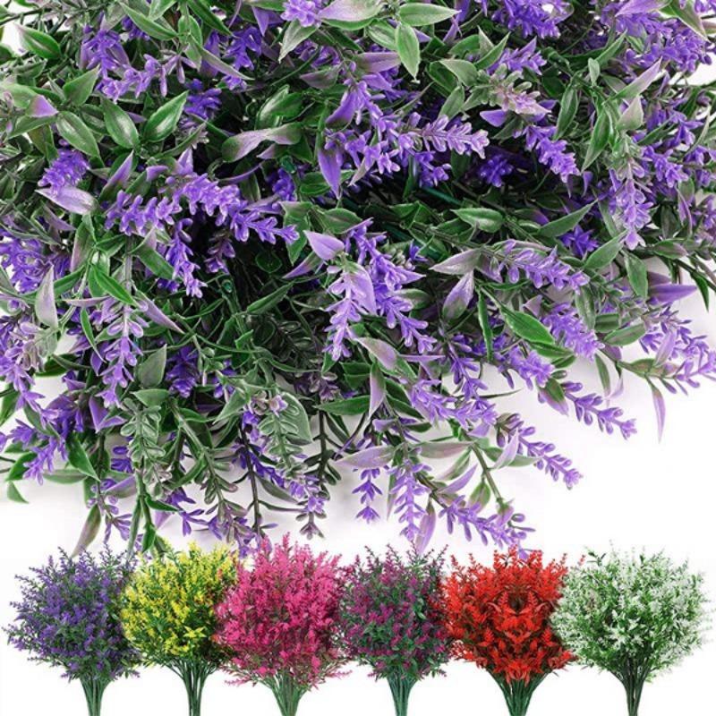 10PCS Artificial Lavender Flower, Outdoor Lavender Flower Plastic Plant, Artificial Flower Artificial Plant, Home Porch Home Decoration