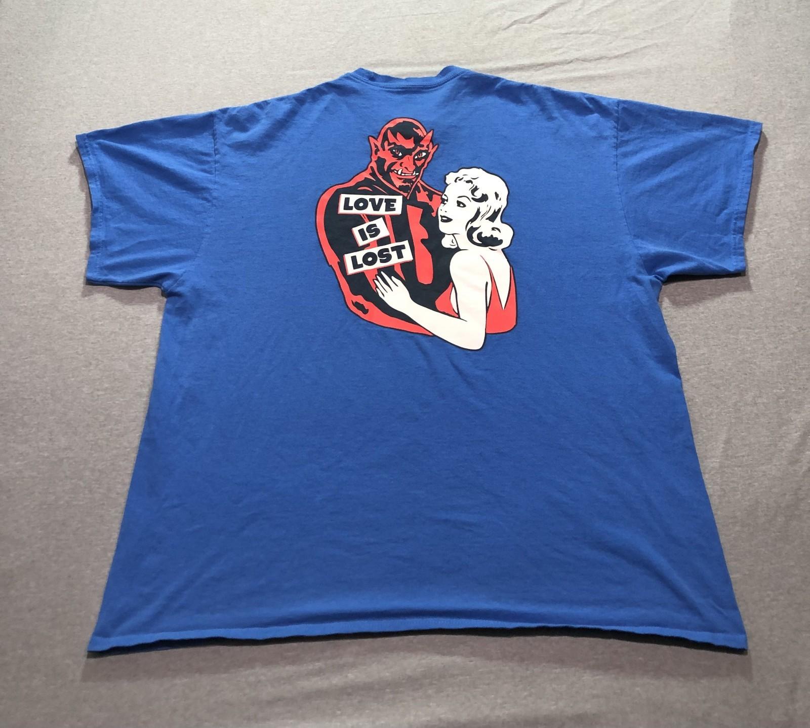 Empyre T Shirt Men s XXL Graphic Print Love Is Lost Dance With Devil Blue Tee XL