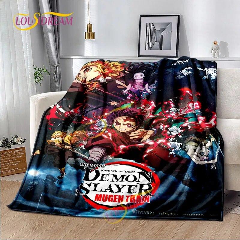 Japanese Cartoon Series Blanket Living Room Bed Sofa Travel 3D Demon Slayer Blanket Cartoon Home Office Hiking Gift