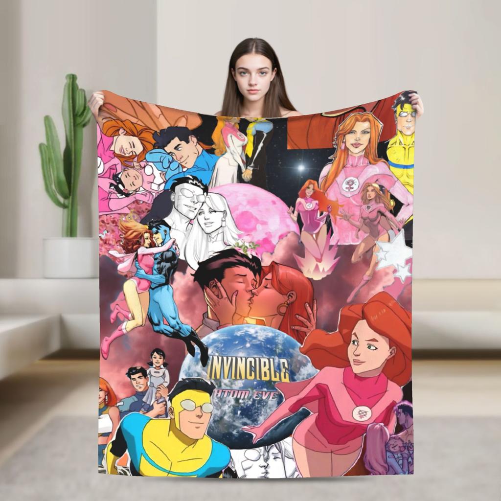 Invincible Omni Man Blanket  Warm Comfortable Plush Bedding Throws For Bedroom Travel Office Flannel Bedspread Bed Cover