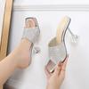 Fashion Colorful Crystal Stone Stripes Slippers Luxurious Rhinestone Sandals Bling Bling Multicolor Summer Shoes Strange Heels Sandals