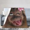 Funny Monkey Cartoon Merch Blanket Super Soft Warm  Throw Blankets for Living Room 50x60 Inches Multiple Sizes Bedspread