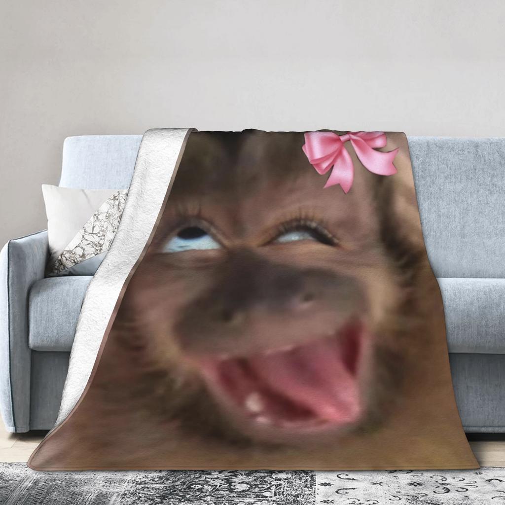 Funny Monkey Cartoon Merch Blanket Super Soft Warm Throw Blankets for Living Room 50x60 Inches Multiple Sizes Bedspread