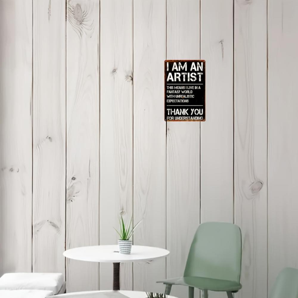 1 Piece Funny "Artist's Fantasy" Metal Sign Vintage, Humorous Decor for Office and Cafe, Easy to Hang Wall Decor