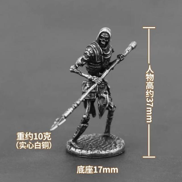 

Ancient Medieval Legion Swordman Undead Skeleton Warrior Action Figures Metal Copper Model Armor Figurine Miniature Ornament Toy