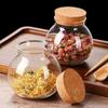 1pc Glass Storage Jars with Airtight Lids Kitchen Coffee Beans Candy Tea Grains Canister Food Containers for Cereal Nuts Cookies