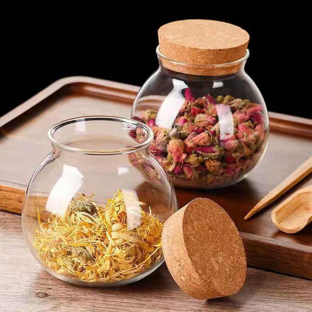 1pc Glass Storage Jars with Airtight Lids Kitchen Coffee Beans Candy Tea Grains Canister Food Containers for Cereal Nuts Cookies