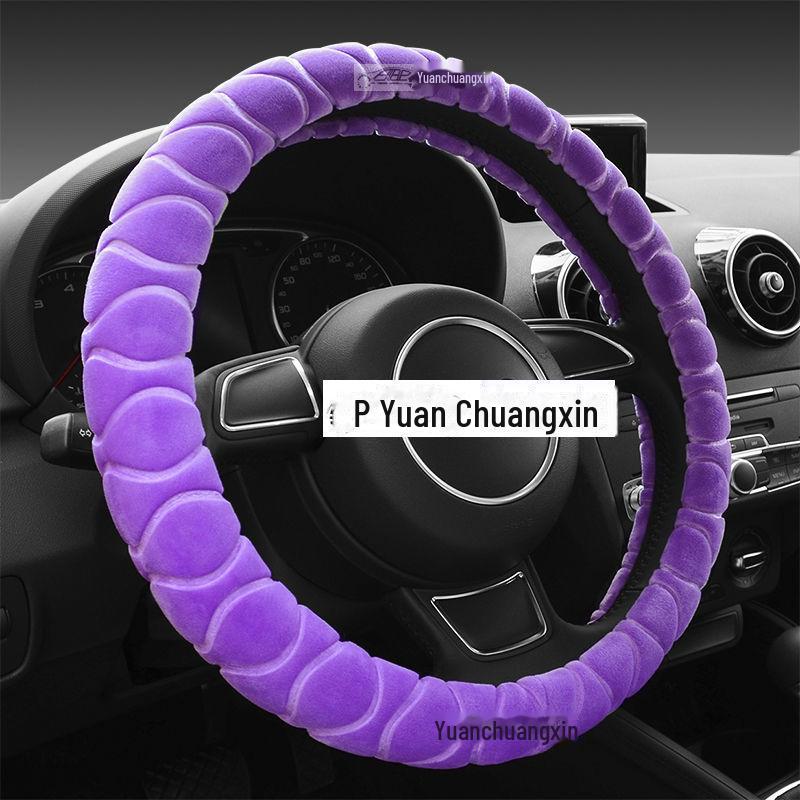 Pohodlný plyšový zimní potah na volant – univerzální, protiskluzový design