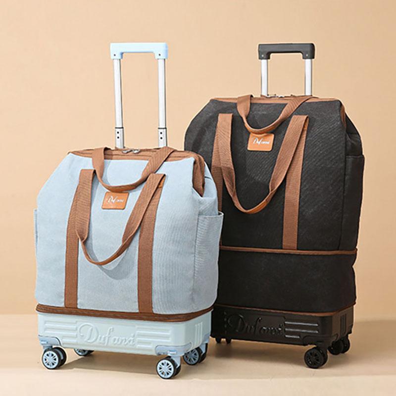 New Trolley Bag Detachable Universal Wheel Luggage Folding Storage Boarding Bag Expandable Suitcase Check-in Bag