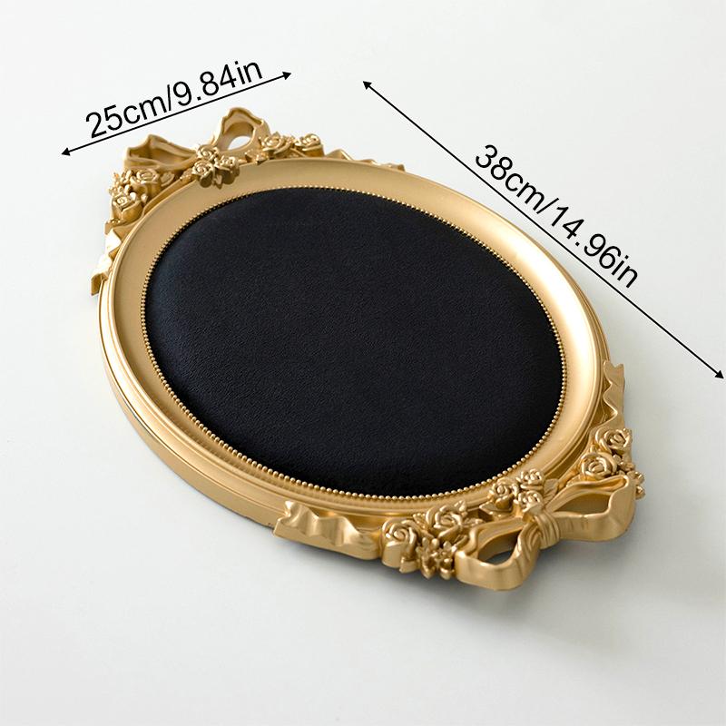 1PC Ornament Showcase with Gold Edging Flannel Photo Frame Antique Velvet Lined Shadow Box Classic Craft Storage Box 39x25cm