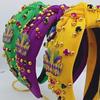 DIY Rhinestone Knot Hairband Creative Mardi Gras Hairband Crystal Beads Hair Band  for Women