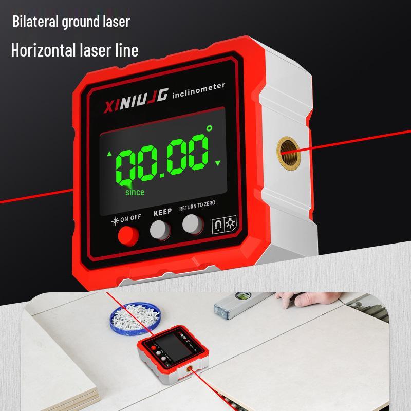 High-Precision Digital Laser Inclinometer with Magnetic Base and Large Display