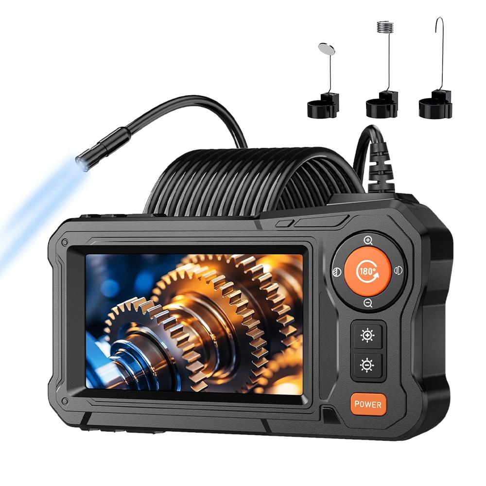 4.3 Inch IPS Screen Industrial Endoscope Camera IP67 Portable Single Lens Pipe Inspection Borescope for Checking Car Sewer