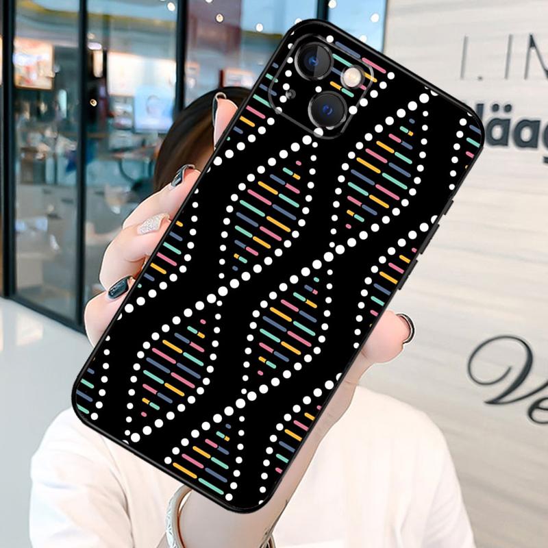 Retro DNA Wissenschaft Illustration Handyhülle Für iPhone 13 12 Mini 11 14 15 16 Pro Max Plus X XS Max XR Hülle Schale