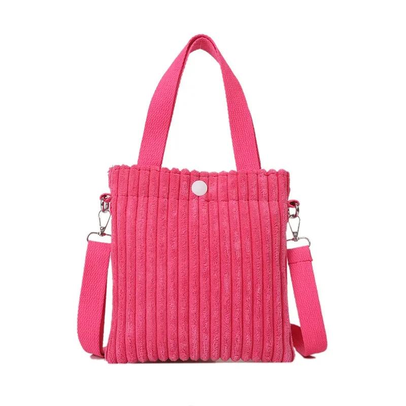 Korean Mini Bucket Bag Corduroy Handbags Crossbody Bag for Women Vertical Casual Mini Tote Bag Power Bank Phone Pouch Coin Purse