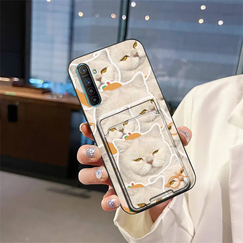 Full wrap Waterproof Phone Case For OPPO Realme X2/Realme XT/K5 Shockproof TPU Cute Card bag protective Card slot Cover