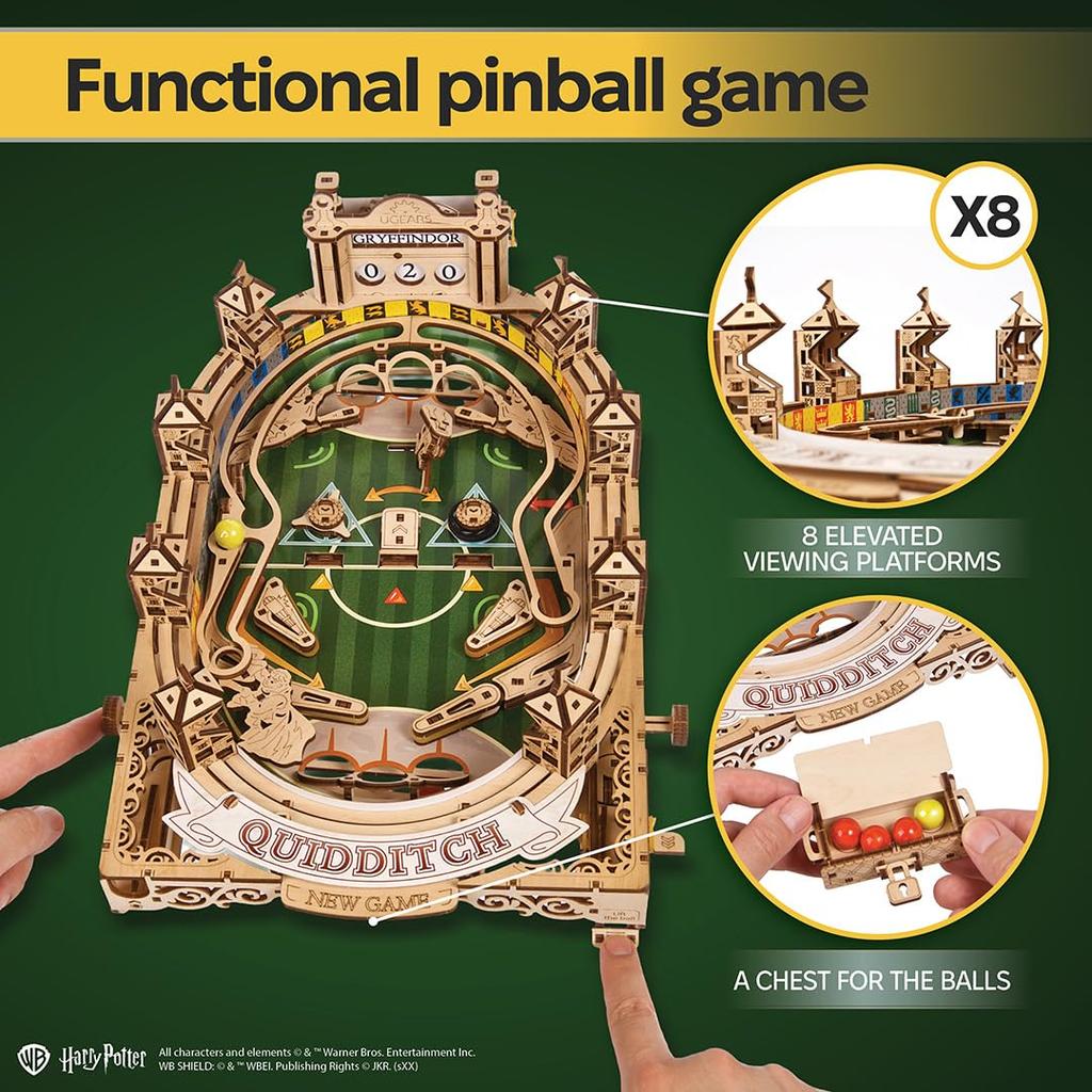 Ugears Harry Potter Quidditch Flipper Holzbastelset Ohne Kleber oder Werkzeuge 70231 Puzzle, & Modelle, Erforderlich, Erwachsene,