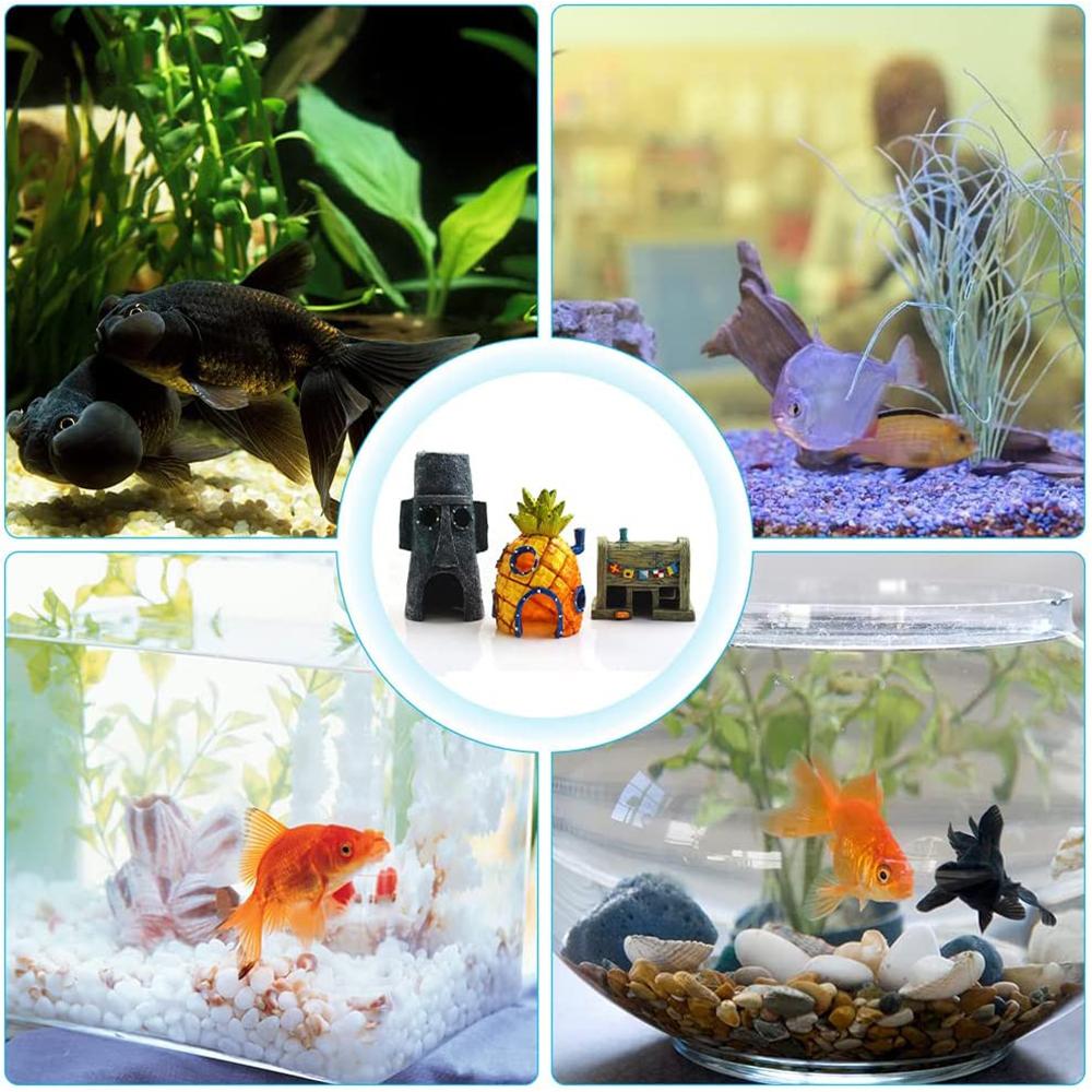 11 Stück Aquarium Spongebob Dekoration für Fische Einsiedlerkrebse Schildkröten Garnelen