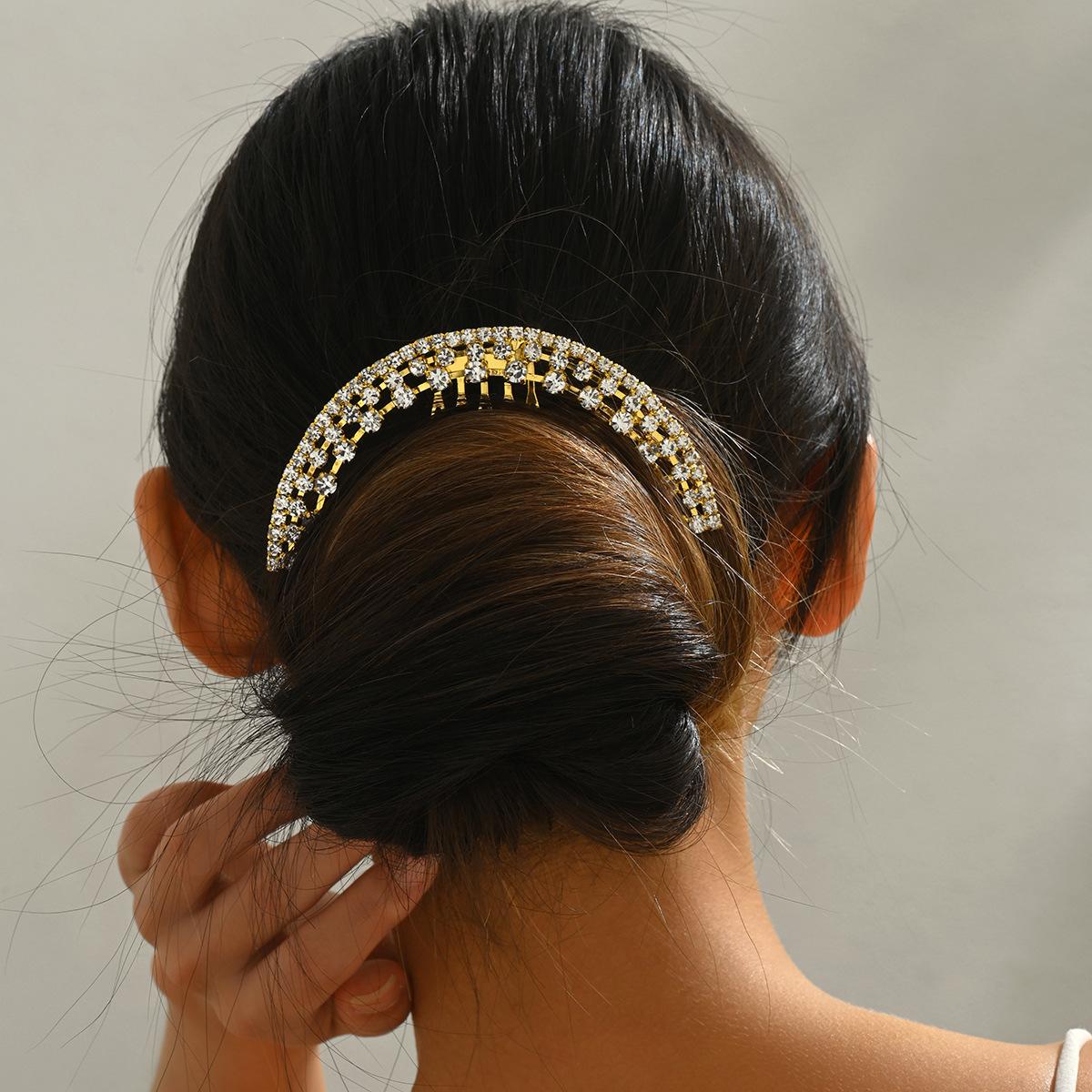 Women s hairpin jewelry light luxury high sense full diamond hair comb baroque retro bridal holiday hairpin