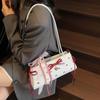 Sweet French Stick Handbag Lace Ribbon Underarm Bags Shopping Bow PU Shoulder Bag  Daily