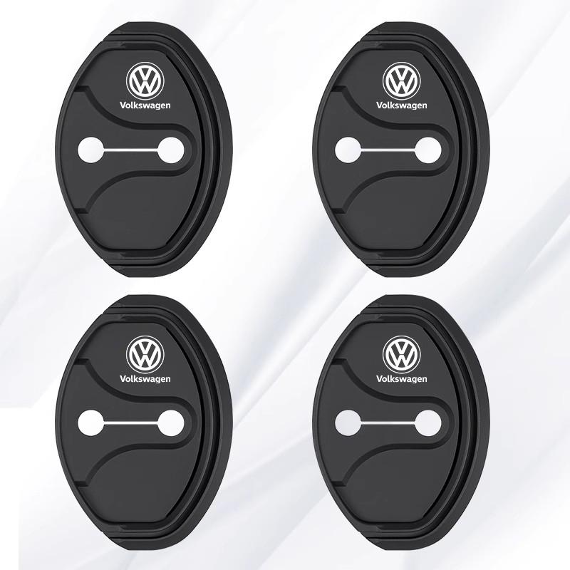 2026 Hot For Volkswagen VW 4Pcs Car Sticker Silicone Car Door Lock Cover Shock Absorber Accessories For VW GTI Polo Golf Arteon