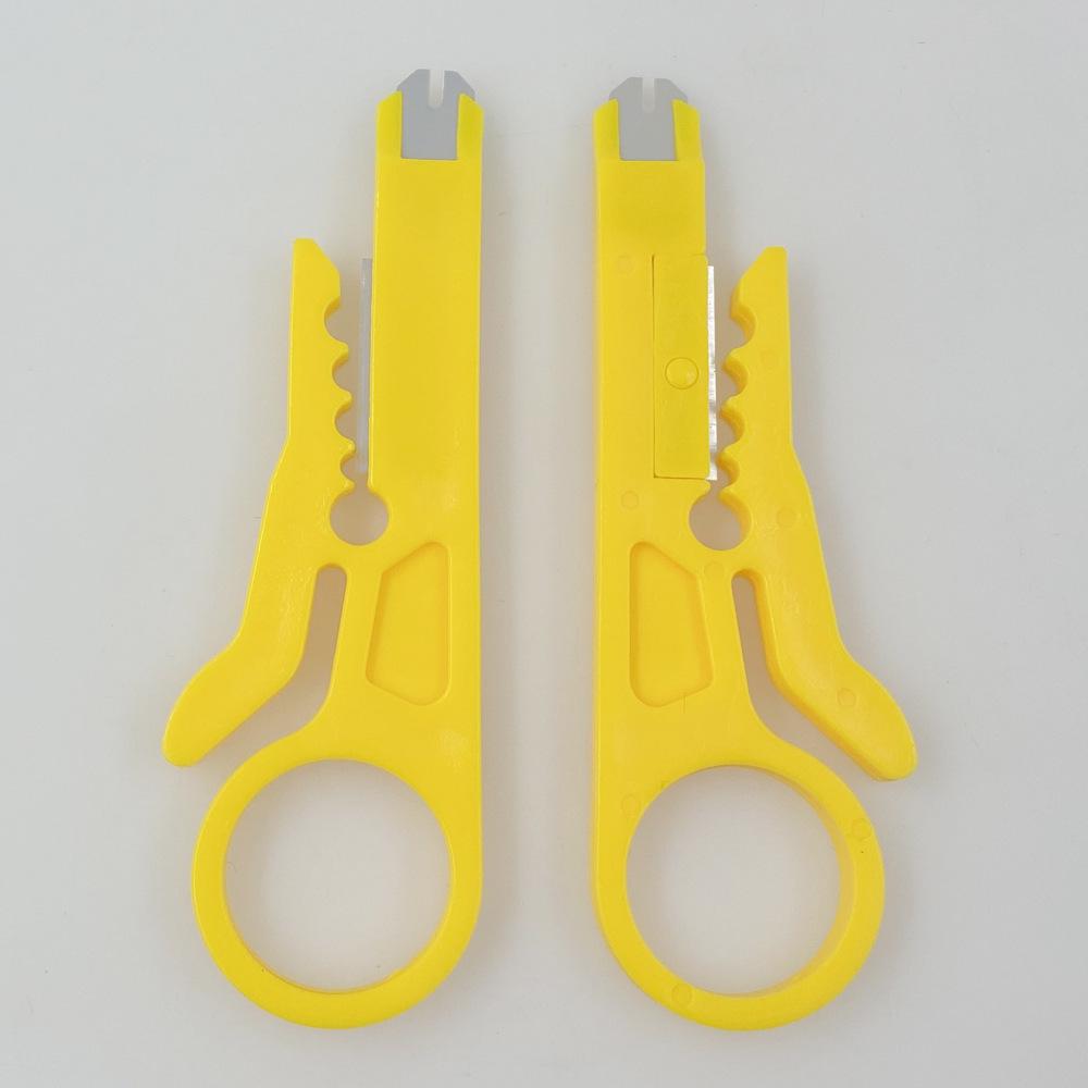 Small Wire Stripper & Crimping Tool - Yellow Knife for Network Cables