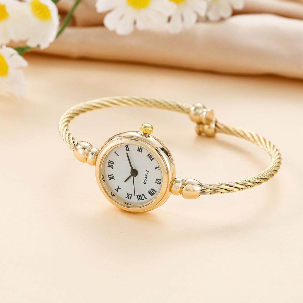 Retro Quarz Uhr Legierung Armbanduhr Kettenuhren Mode Armreif Armband Damen