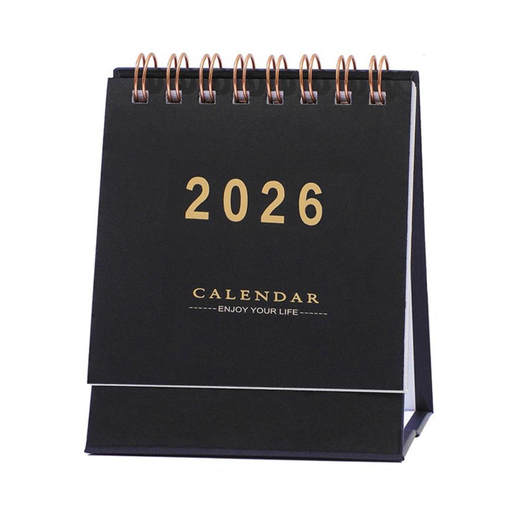Kleiner Schreibtischkalender Dickes Papier Kreativer Stil Tägliche Planungsutensilien Mini-Design Spiralbindung Faltbarer Kalender Heimgebrauch
