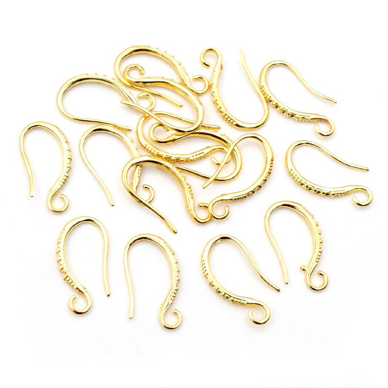 20pcs 19x10mm Rhodium Silver Gold Plated Earring Findings Earrings Clasps Hooks Fittings DIY Jewelry Making Accessories Earwire