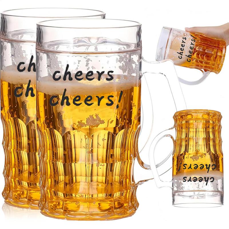 450ml Double Layer Funny Beer Mug  Fake Model Beer Stein Decoration  Leakproof Freeze-proof Drinking Cup For Coffee Cocktail