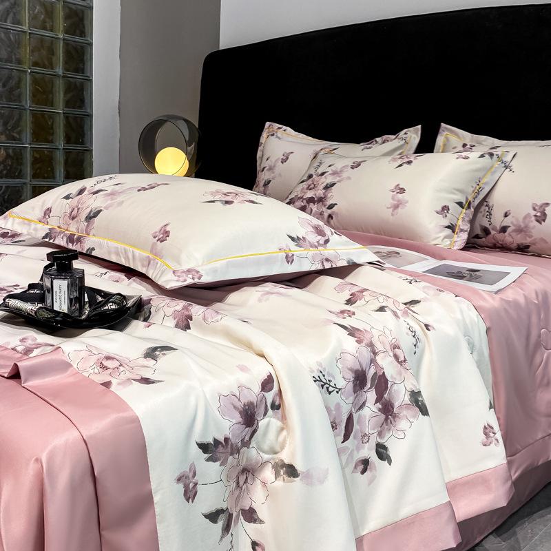 

Роскошный моющийся шелковый комплект одеяла: Прохладный летний тенсел и ледяной шелк для кондиционирования воздуха 200x230cm Double Quilt