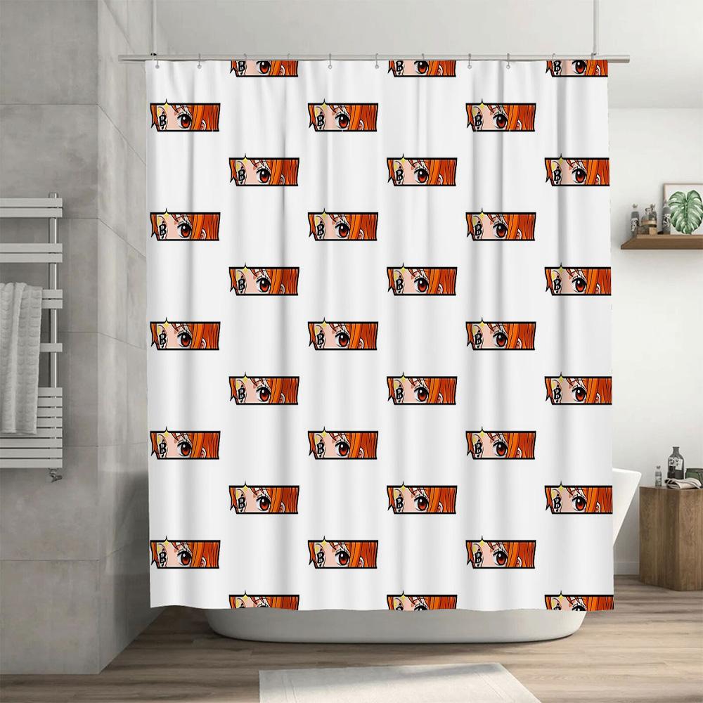 Anime Shower Curtain Japanese Cartoon Decor Bathroom Fabric Waterproof Hanging Pictures Home Decor