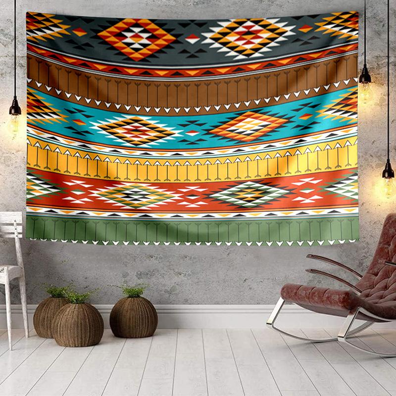 Native American Muster Wandteppich, Einzigartiges Design Wandteppich, Wanddekoration für Schlafzimmer, Wohnzimmer, Spielzimmer, Herzliche Fan-Feiertagsgeschenke