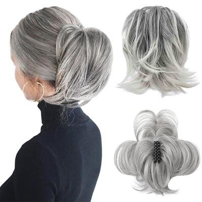 Synthetic DIY Deformation Ponytail  Extensions Short Wavy Claw Ponytail For Women Cosplay Party Wear