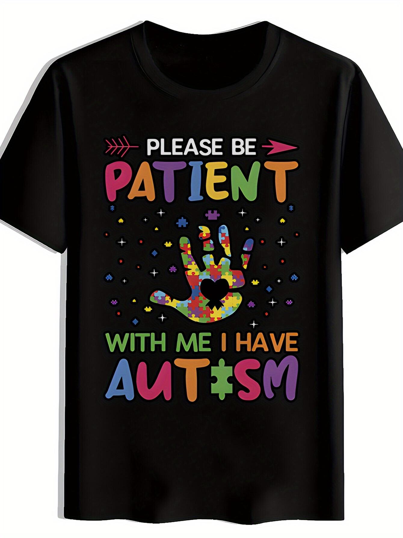 Colorful Jigsaw Puzzle Palm Heart Pattern Print Men S Casual Round Neck T-Shirt M