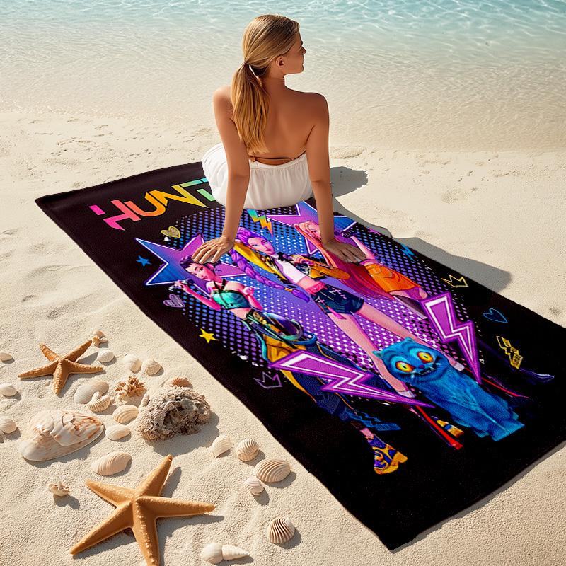 Kpop Demon Hunters Rumi Soft Beach Towel Outdoor Vacation Beach Towel Outdoor Absorbent Bath Towel Blanket Beach Towel Portable For Travel Outdoor Cam