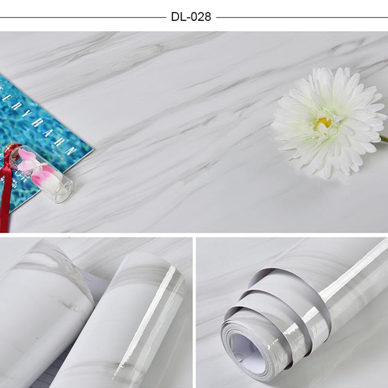 PVC Self-Adhesive Marble Wallpaper Kitchen Tile Stove Waterproof Oilproof Stickers Furniture Desktop Countertop Protective Film