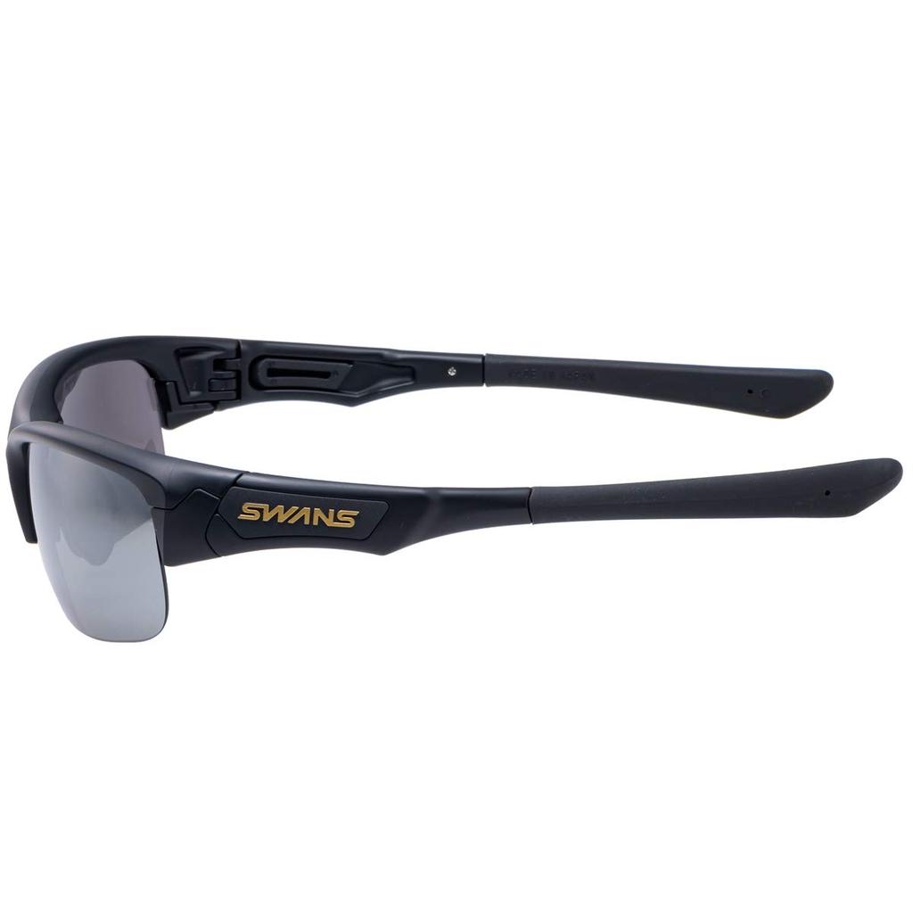Swans Springbok Sports Sunglasses, Made in Japan, with Mirror Lenses (For Golf, Outdoor Activities, Cycling, and Ball Sports), SPB-0701 MBK, Matte