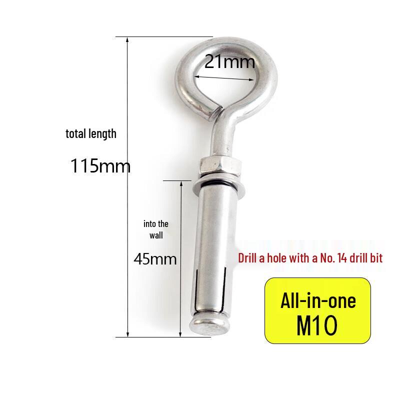 Ledway M10 304 Stainless Steel Expansion Hook Bolt
