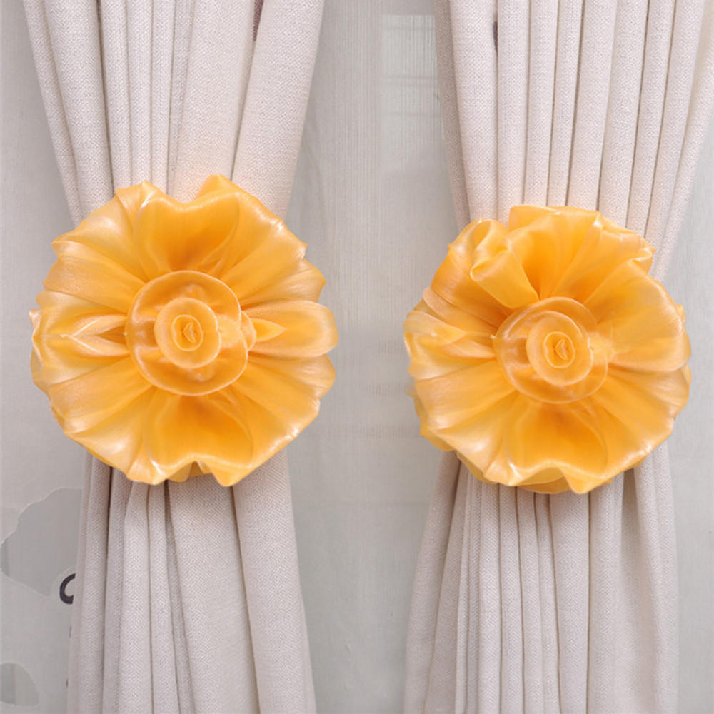 (Nikita) Kwiatowe krawaty ClipOn / uchwyty do paneli zasłonowych z woalu GY