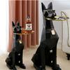 Chic Doberman Figurine Large Interior Side Table Puppy Sculpture Doorway Key Wallet Jewelry Storage Tray Living Room Decoration