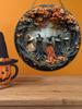Five Witches Halloween Door Decorations Wear Resist Halloween Wreath Decoration Wood Holiday Doorplate for Home Front Door Decor