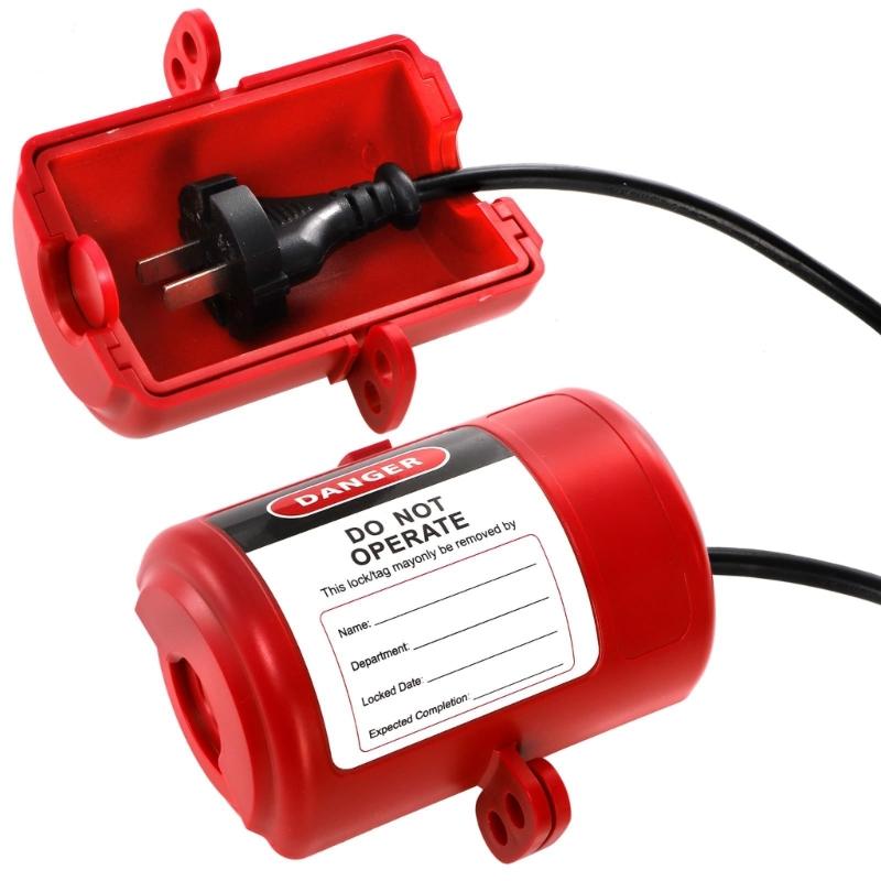Plastic Tagout Plug Power Lock Plug Lockout Device Industrial Household Plug Lock Plug Lockout with Locking Label