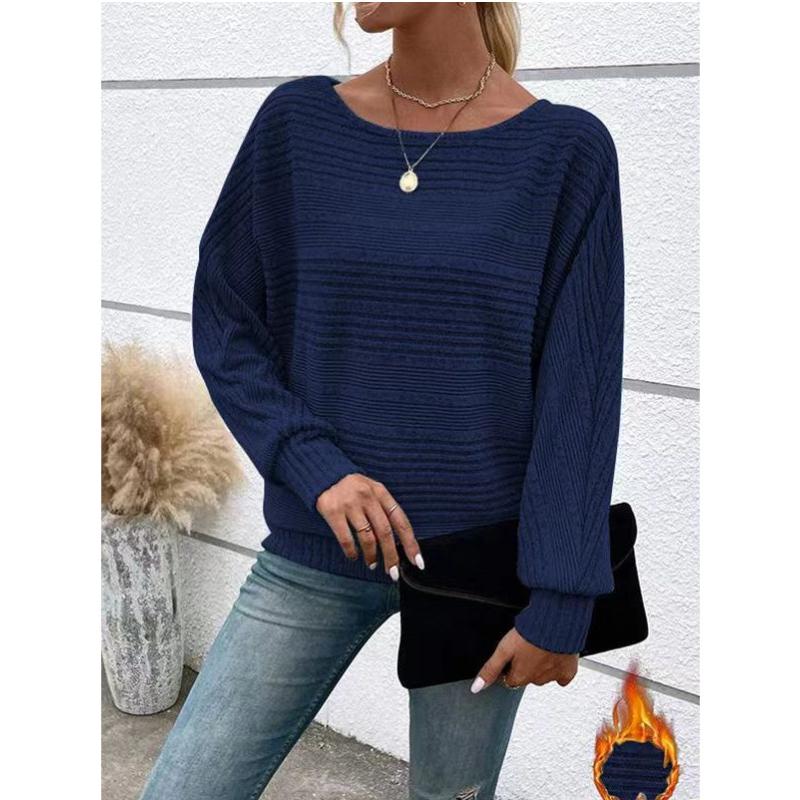 Women's Casual Batwing Sleeve Pullover Sweater Loose Fit and Comfortable Tops