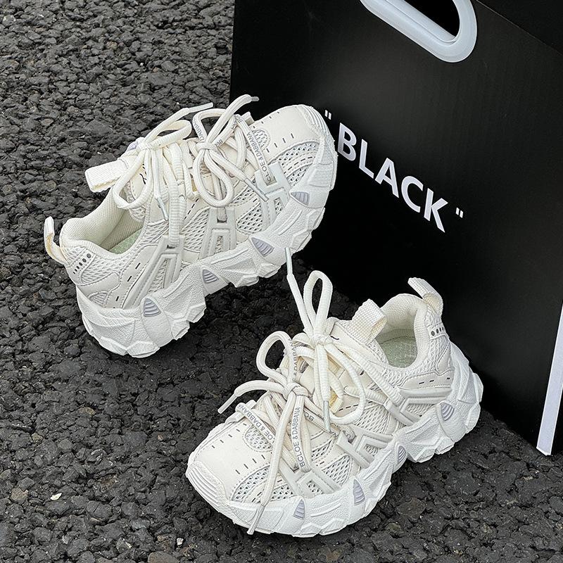 Kinder Sportschuhe 2025 Frühling neu Koreanische Version Jungen und Mädchen Mesh atmungsaktiv Dad Schuhe Studenten Laufschuhe ältere Kinder