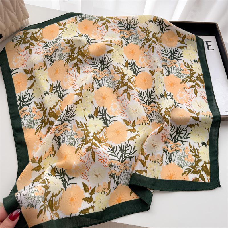 Eșarfă elegantă de mătase 2025: Design japonez și coreean, Stil subțire de vară, Protecție pentru gât